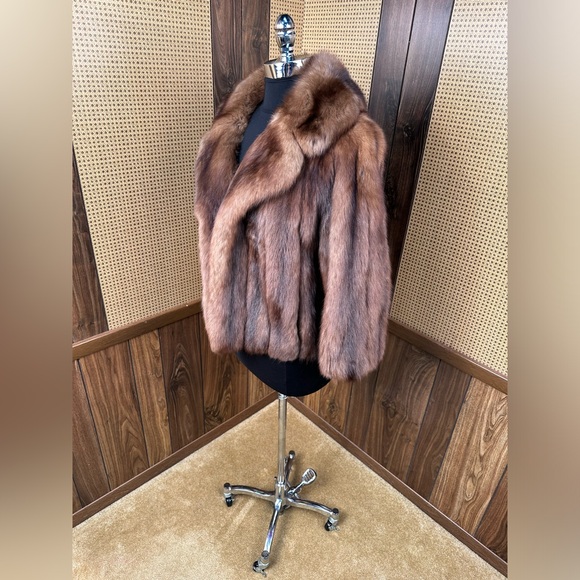 VINTAGE MARSHALL FIELD & COMPANY RUSSIAN SABLE FUR COAT JACKET MEDIUM - Picture 4 of 12